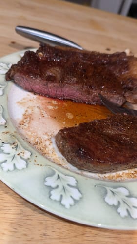 Customer photo review of 20oz RIBEYE STEAKS – BONE-IN, AMERICAN RAISED, FLAVOR-PACKED