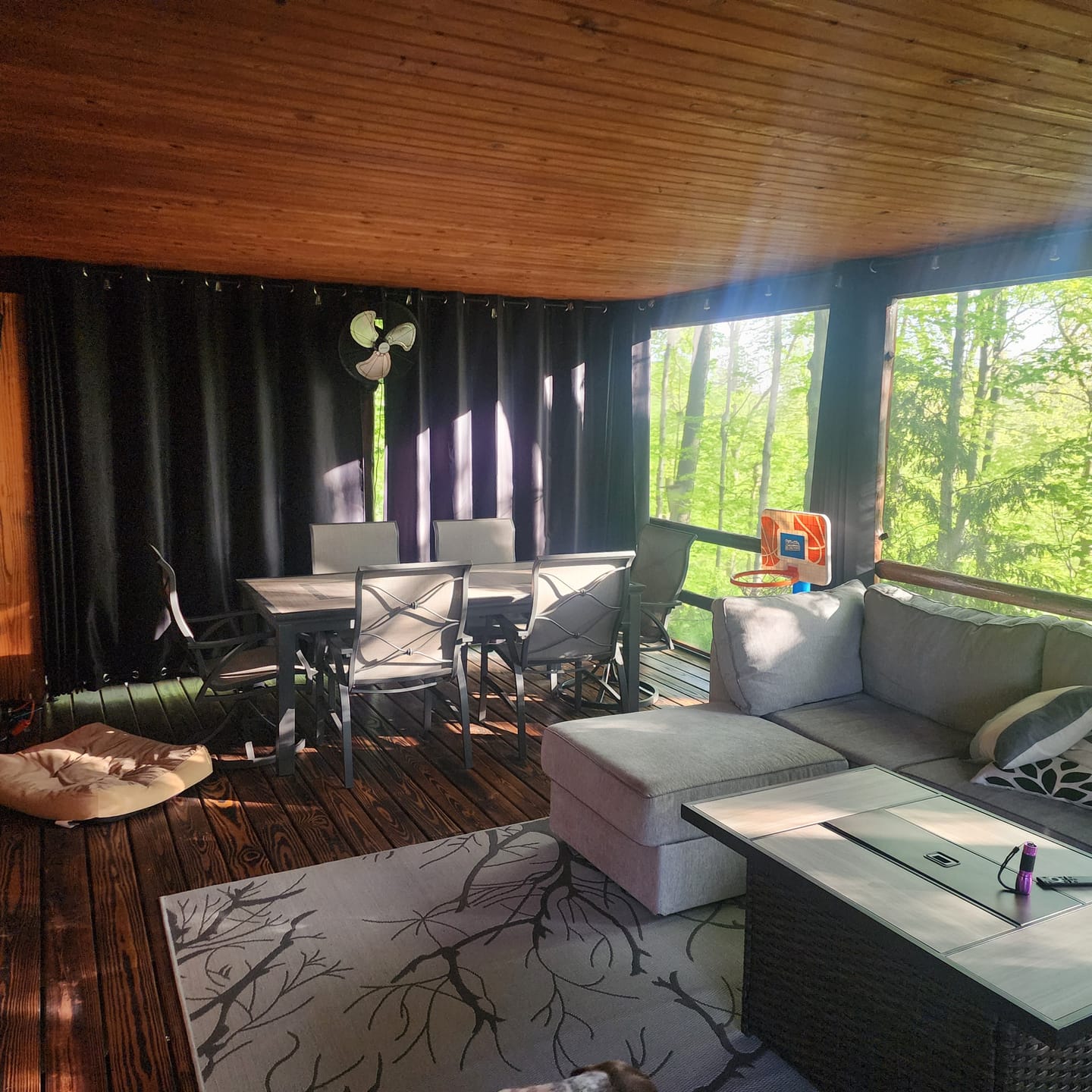 Customer photo review of Top & Bottom Grommet Windproof Outdoor Curtains for Patio 1 Panel