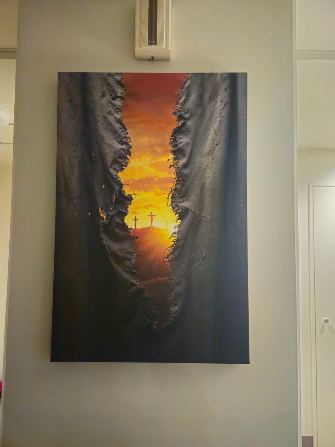 Customer photo review of The Veil Was Torn at Jesus' Crucifixion - Christian Wall Art Canvas