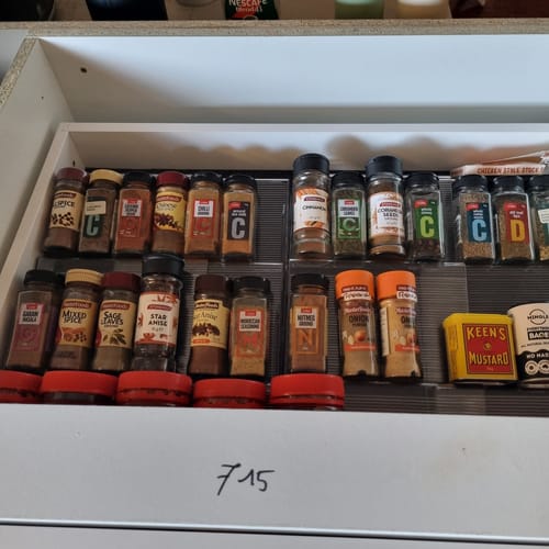 Customer photo review of Expandable In-Drawer Spice Rack