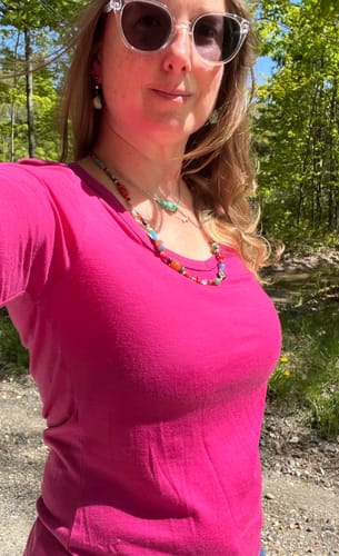 Customer photo review of Layla V Neck Top - Berry Punch
