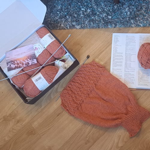 Customer photo review of Golden Hour Ladies Cardigan/ Hat & Scarf