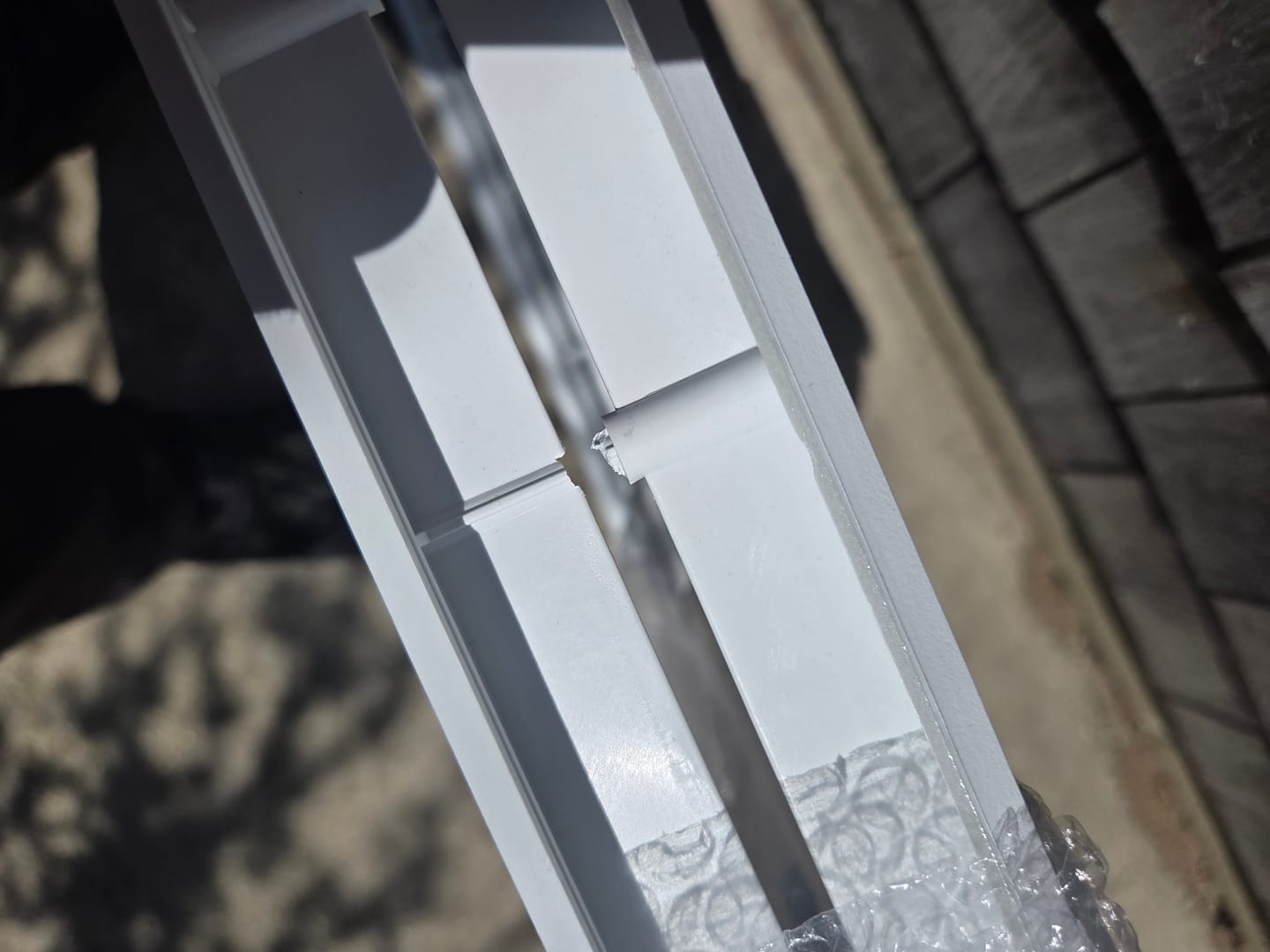 Customer photo review of Raise & Lower Blinds Glass and Frame Kit (Half Lite)