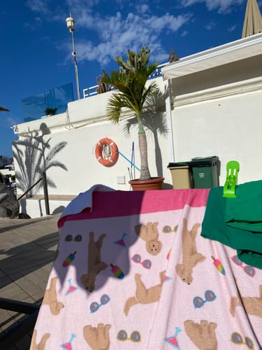 Customer photo review of Summer Cockapoos Beach Towel