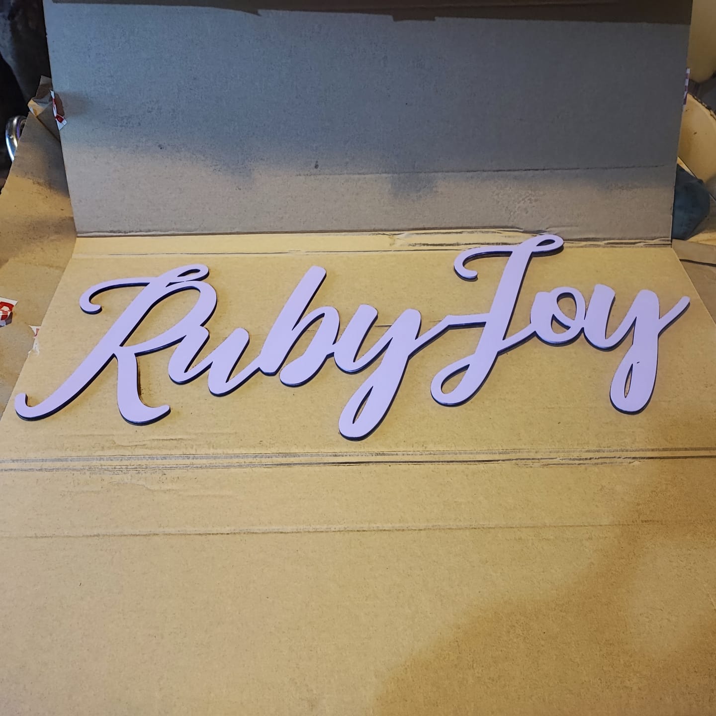 Customer photo review of Wall Name Plaque Free Personalisation
