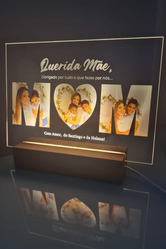 Customer photo review of Lâmpada "M-❤️-M" c/ 3 Fotografias - Dia da Mãe