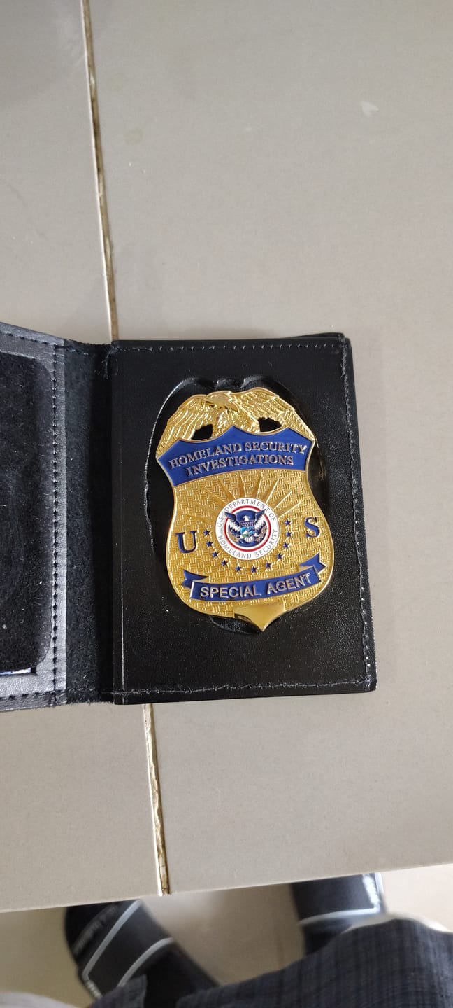 Customer photo review of US HSI Homeland Security Investigations Special Agent Badge Solid Copper Replica Movie Props