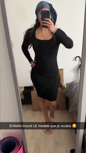 Customer photo review of Long Sleeve Midi Shapewear Dress