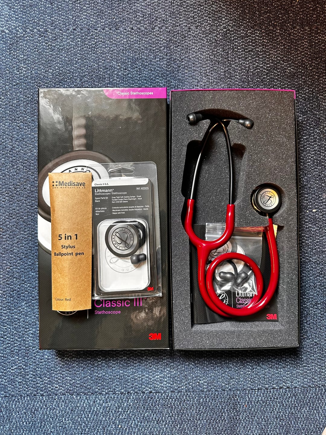 Customer photo review of Littmann Classic III Monitoring Stethoscope: Champagne & Burgundy 5864