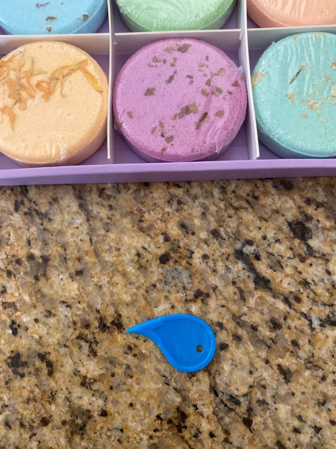 Customer photo review of Cleverfy Purple Gift Set of 6 Shower Steamers
