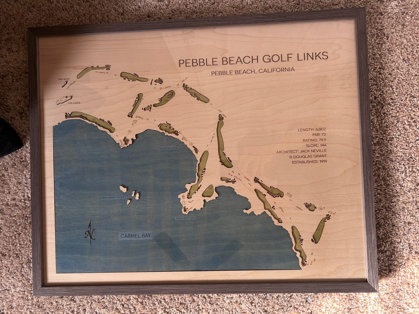 Customer photo review of Custom 3D Wood Golf Course Map