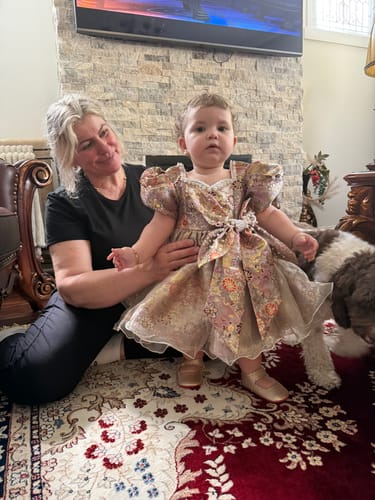 Customer photo review of Girl Pageant Dresses Baby Girl Vintage Lolita Bow Puffy Formal Princess Dress