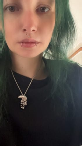 Customer photo review of Shattered Skull Necklace