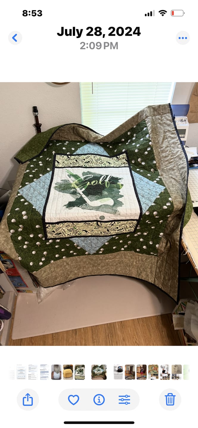Customer photo review of Watercolor Splash Golf Fabric Panel