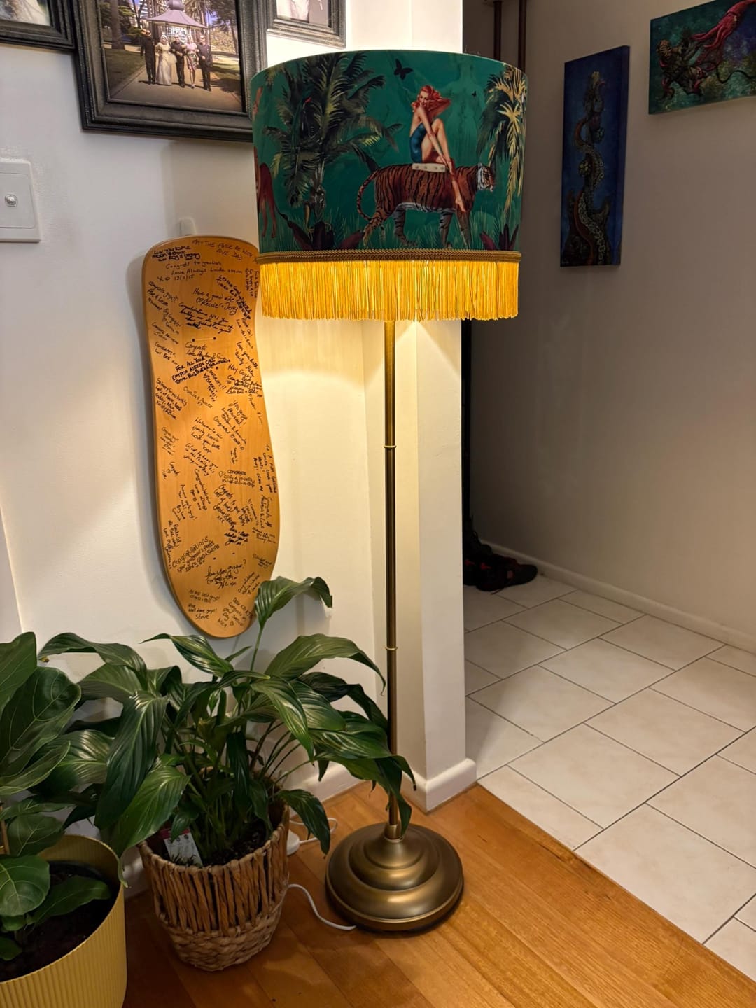 Customer photo review of Jungle Walk  Green Tassel Drum Lampshade