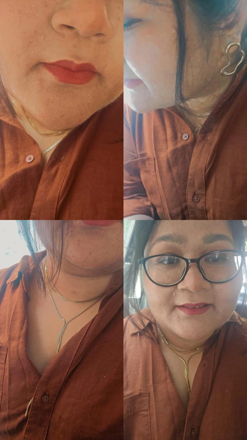 Customer photo review of Curved Chic Gold Bracelet