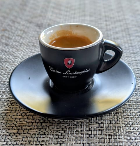 Customer photo review of Italian Coffee Cup and Saucer - Black Collection