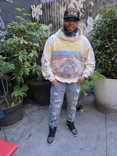 Customer photo review of Godspeed Long Lonely Road Hoodie Bone