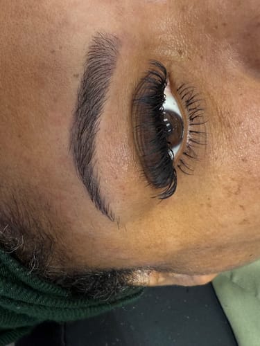 Customer photo review of Dark Brown Colored Lashes Faux Mink 0.07mm