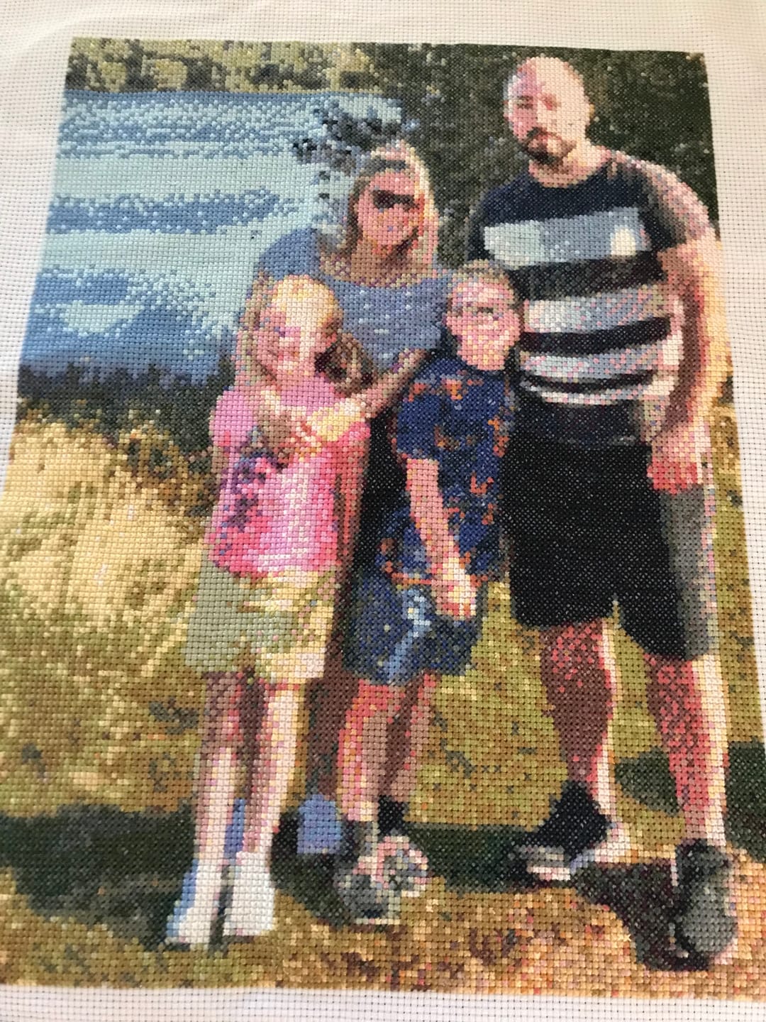 Customer photo review of Custom Cross Stitch Tapestry Kit | Just Upload Your Photo!