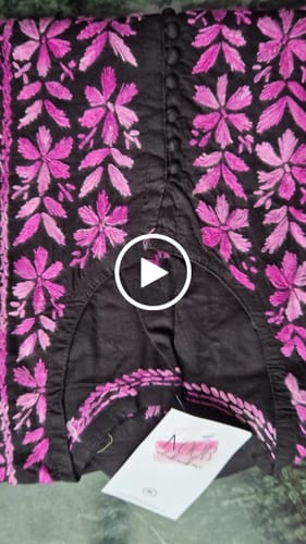 Customer video review of Gul-e-Jahaan Black & Lavender Cotton Kurta