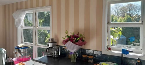 Customer photo review of NZ Vintage Stripe Wallpaper - 4 Different Colour Combinations