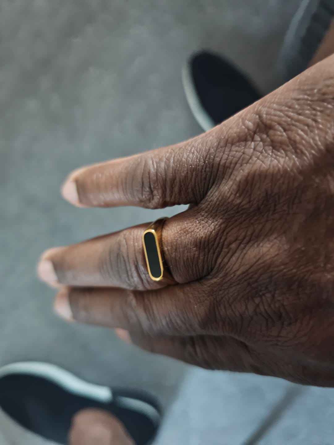 Customer photo review of Slick Signet Ring (Gold)