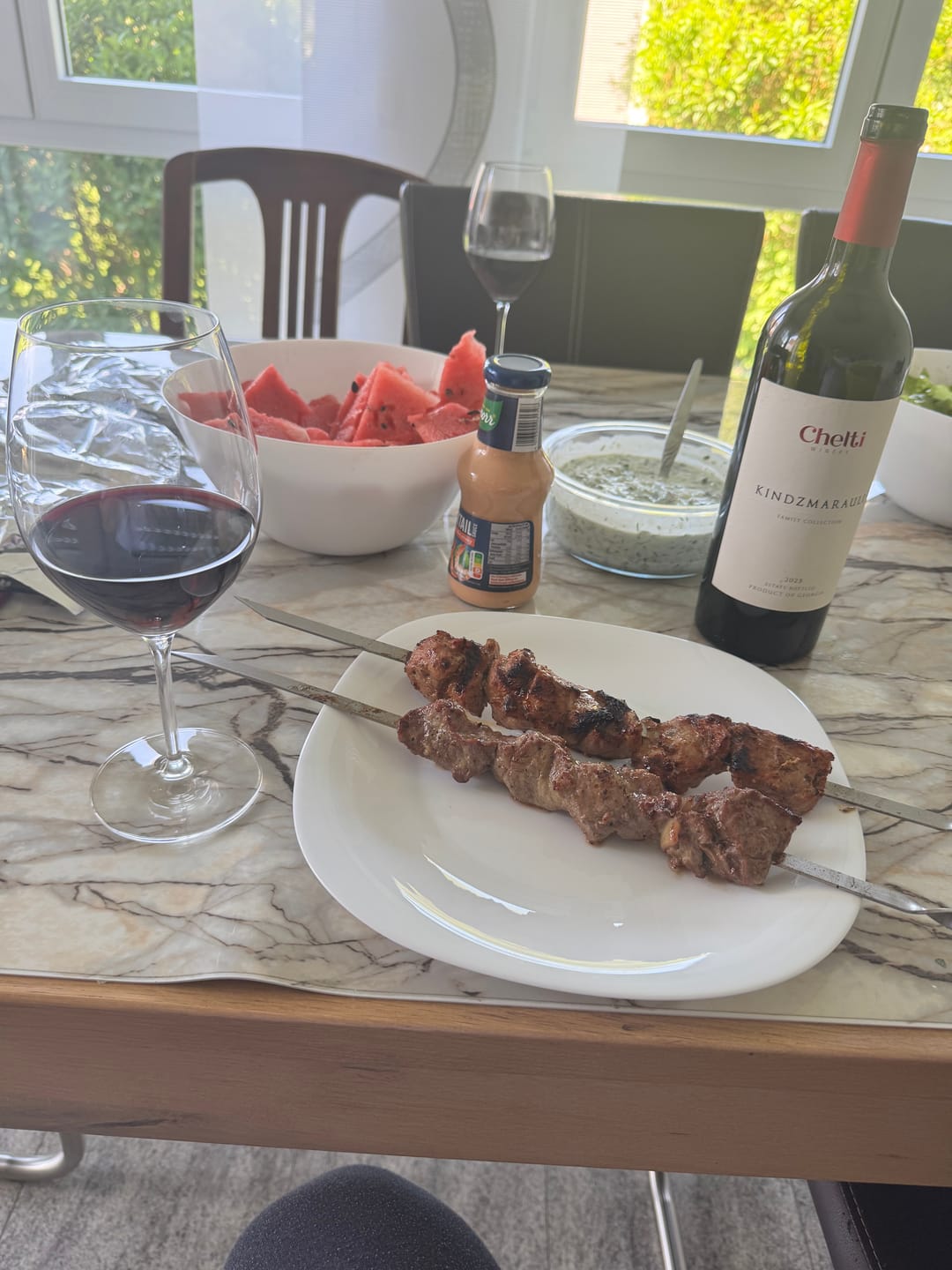 Customer photo review of Lamm-Schaschlik Knoblauch-Pfeffer – würzig mariniert aus der Keule | mySchaschlik