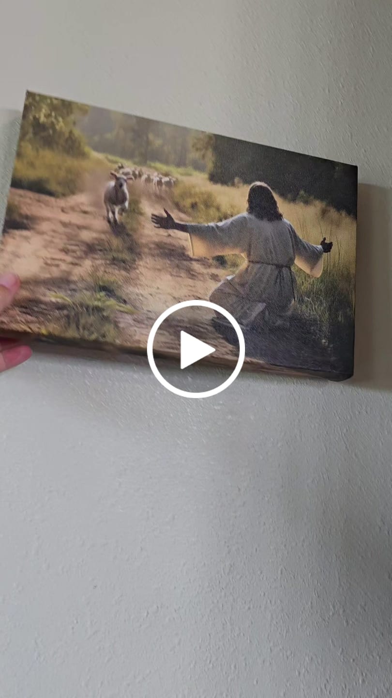 Customer video review of Lamb Runs to Jesus Wall Art Canvas