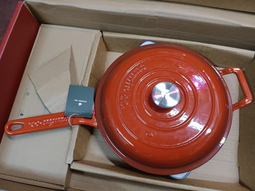 Customer photo review of No. 10 Enamel Coated Cast Iron Pan
