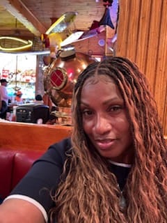 Customer photo review of 24" Swiss HD Full Lace Lightweight Human Hair Curls Boho Box Braided Wig