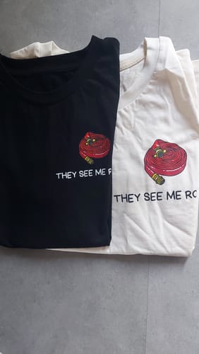 Customer photo review of THEY SEE ME ROLLIN - Premium T-Shirt