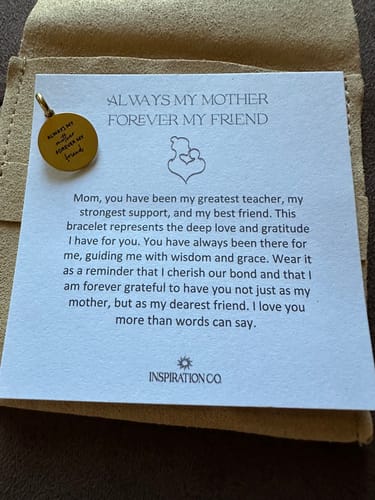 Customer photo review of ALWAYS MY MOTHER, FOREVER MY FRIEND CHARM