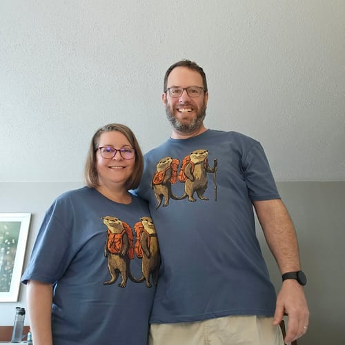 Customer photo review of Otter Backpacker Buddies T-Shirt