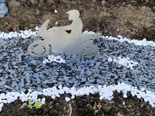 Customer photo review of Gartenstecker Motorradfahrer Version 2