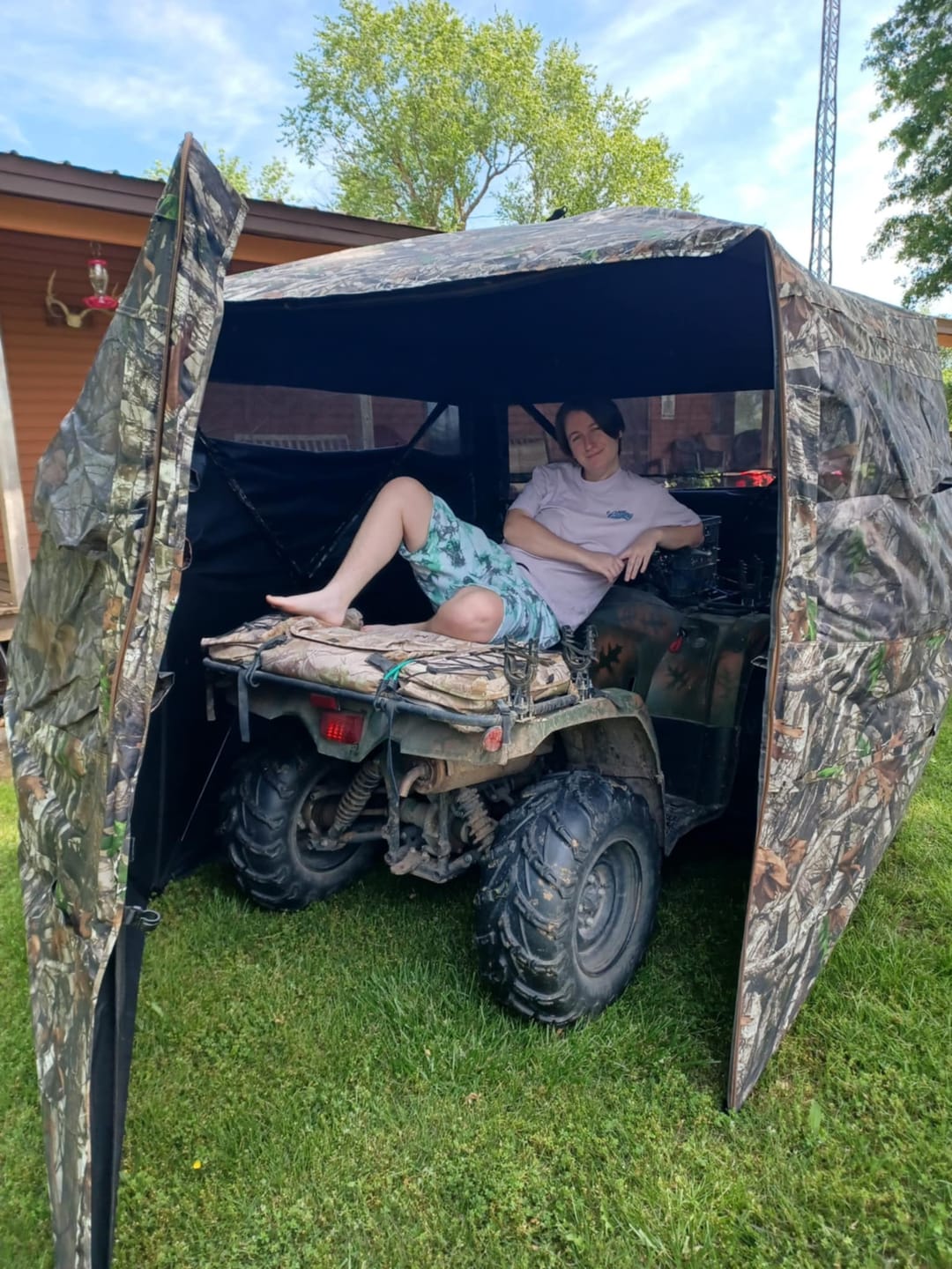 Customer photo review of OptiVue 360° Ultra-HD See-Through Hunting Blind with 90° Full-Access Door