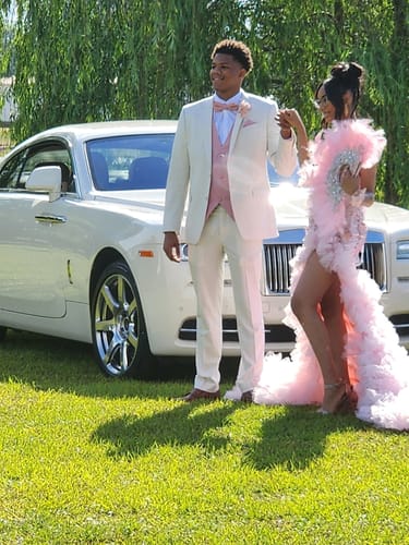 Customer photo review of Pink Solid Necktie Bowtie Hanky Cufflinks Waistcoat Vest Set