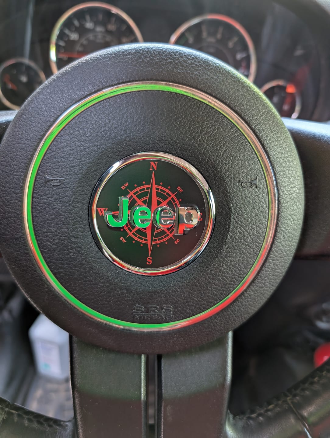 Customer photo review of Compass Steering Wheel Decal for Jeep