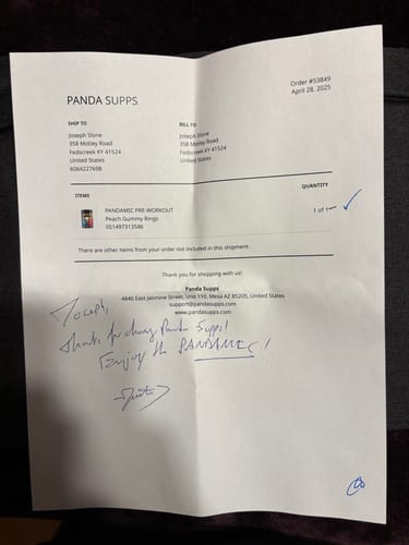 Customer photo review of PANDAMIC PRE-WORKOUT