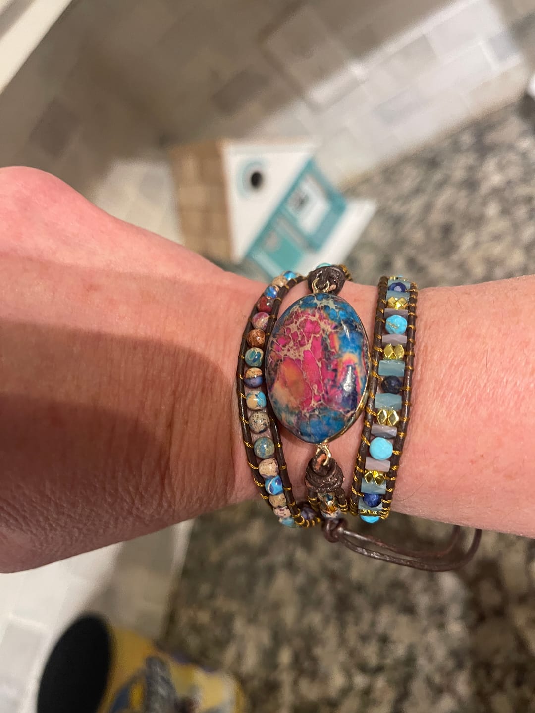 Customer photo review of Intense Emperor Jasper Wrap Bracelet