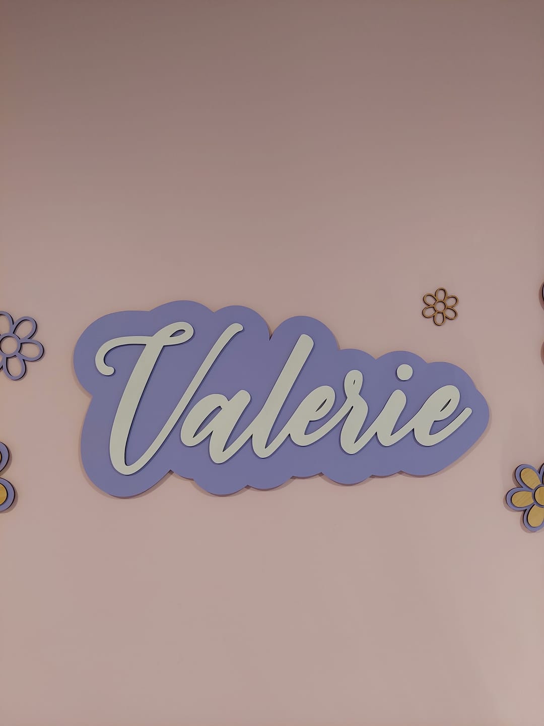 Customer photo review of Popped Wall Name Plaque Free Personalisation