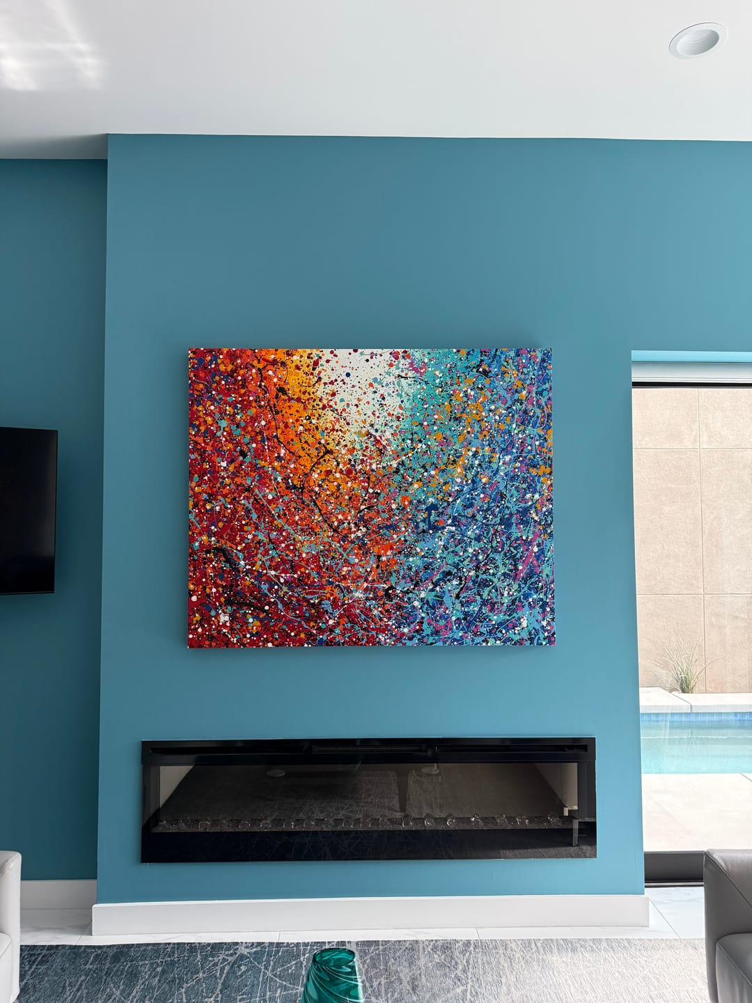 Customer photo review of Jackson Pollock Red Painting extra large abstract art Modern Wall oversize canvas - Vintage Beauty 110