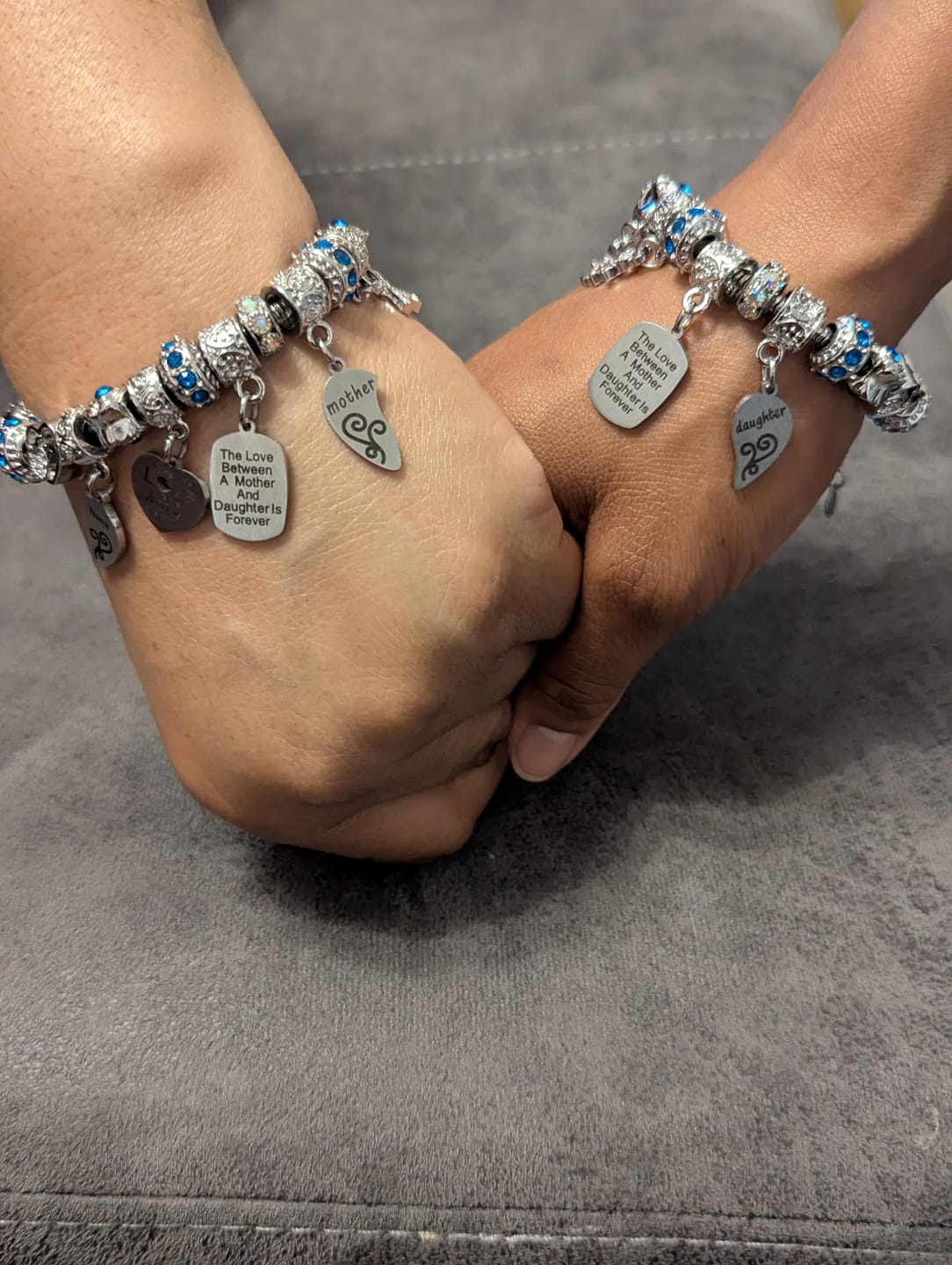 Customer photo review of Mother Daughter Eternal Love Bracelets