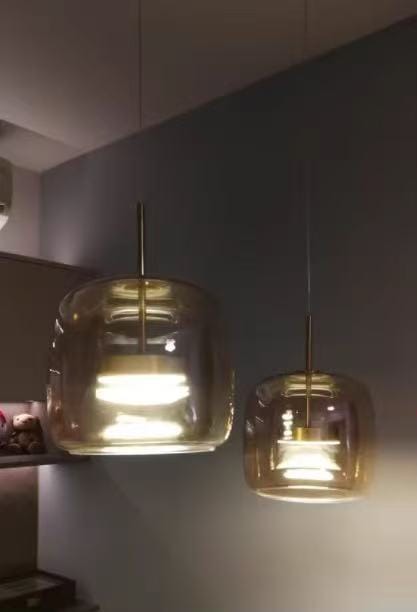 Customer photo review of WOMO Drum Blown Glass Pendant Light-WM2145