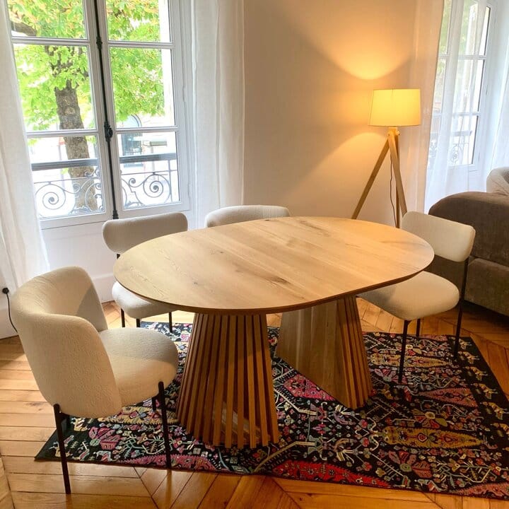 Customer photo review of Vivien Round Extendable Dining Table in Natural Oak