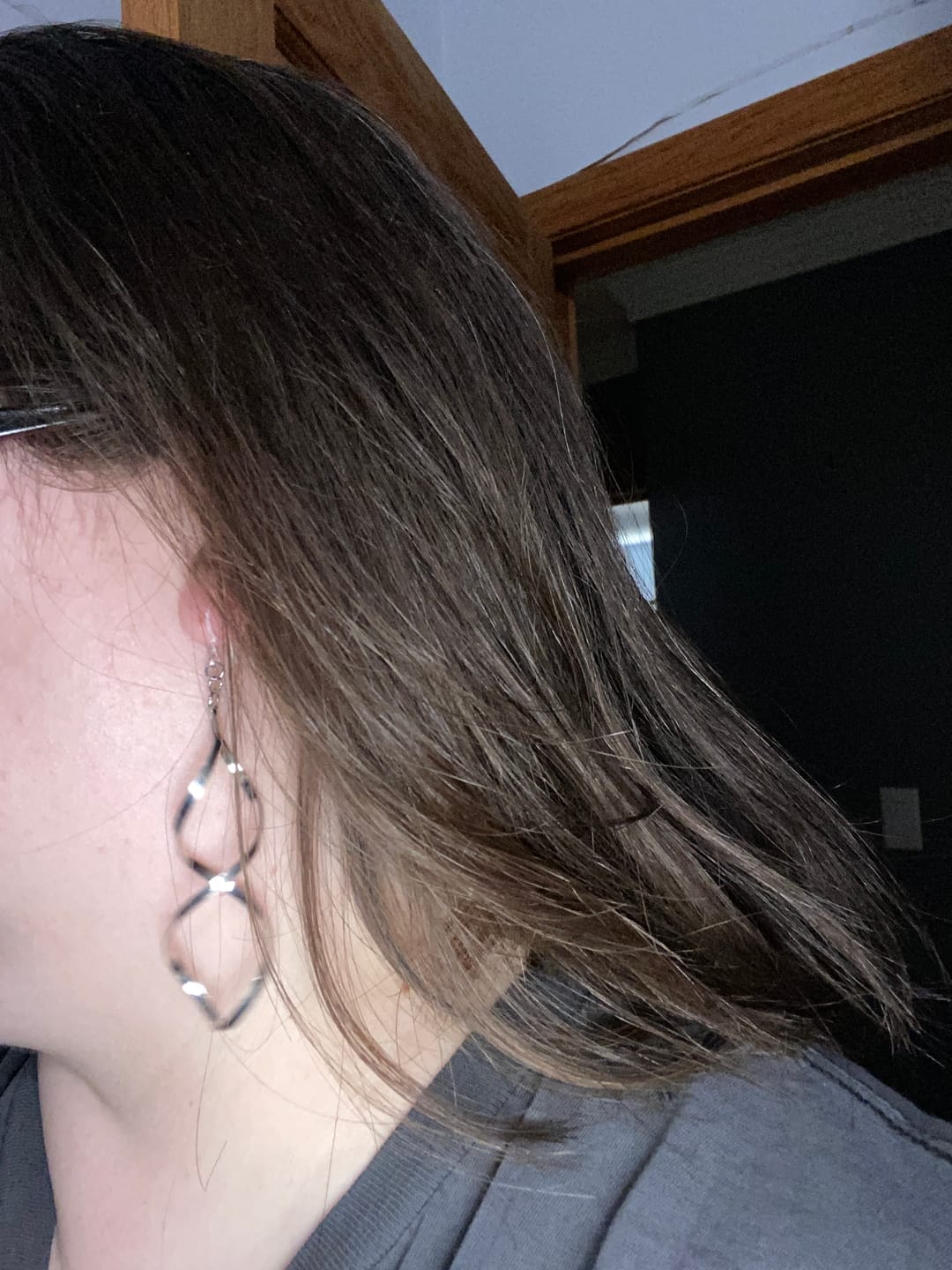Customer photo review of Infinity Spiral Dangles Hypoallergenic Earrings for Sensitive Ears Made with Plastic Posts