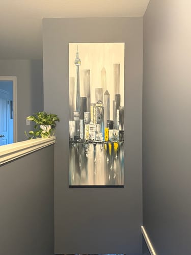 Customer photo review of 'True North' Framed Acrylic Painting (64.25"x 25")