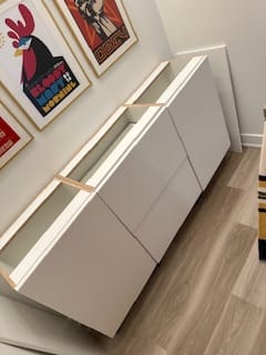 Customer photo review of Adjustable Plastic Legs - 3-3/4 to 5-1/4 Inches