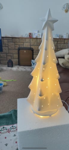 Customer photo review of Belleek Living Christmas Tree Luminaire