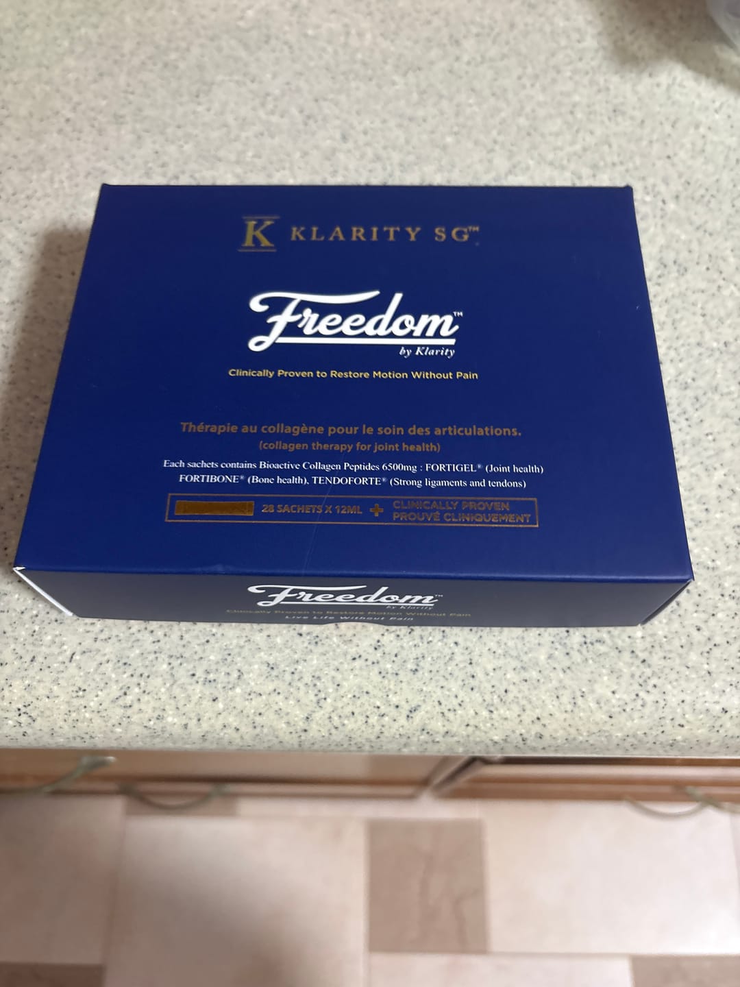 Customer photo review of Freedom by KlaritySGᵀᴹ - Medical Grade Bioactive Collagen Peptides to heal Joint pain